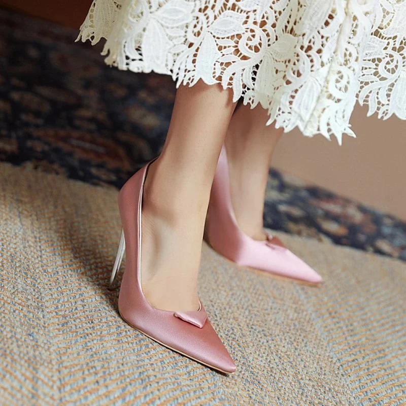 

Zapatos De Mujer 2021 Fashion Women High Heels12CM Sexy Pointed Toe Wedding Party Ladies Dress Shoes Pumps Plus Size30-52 21-28