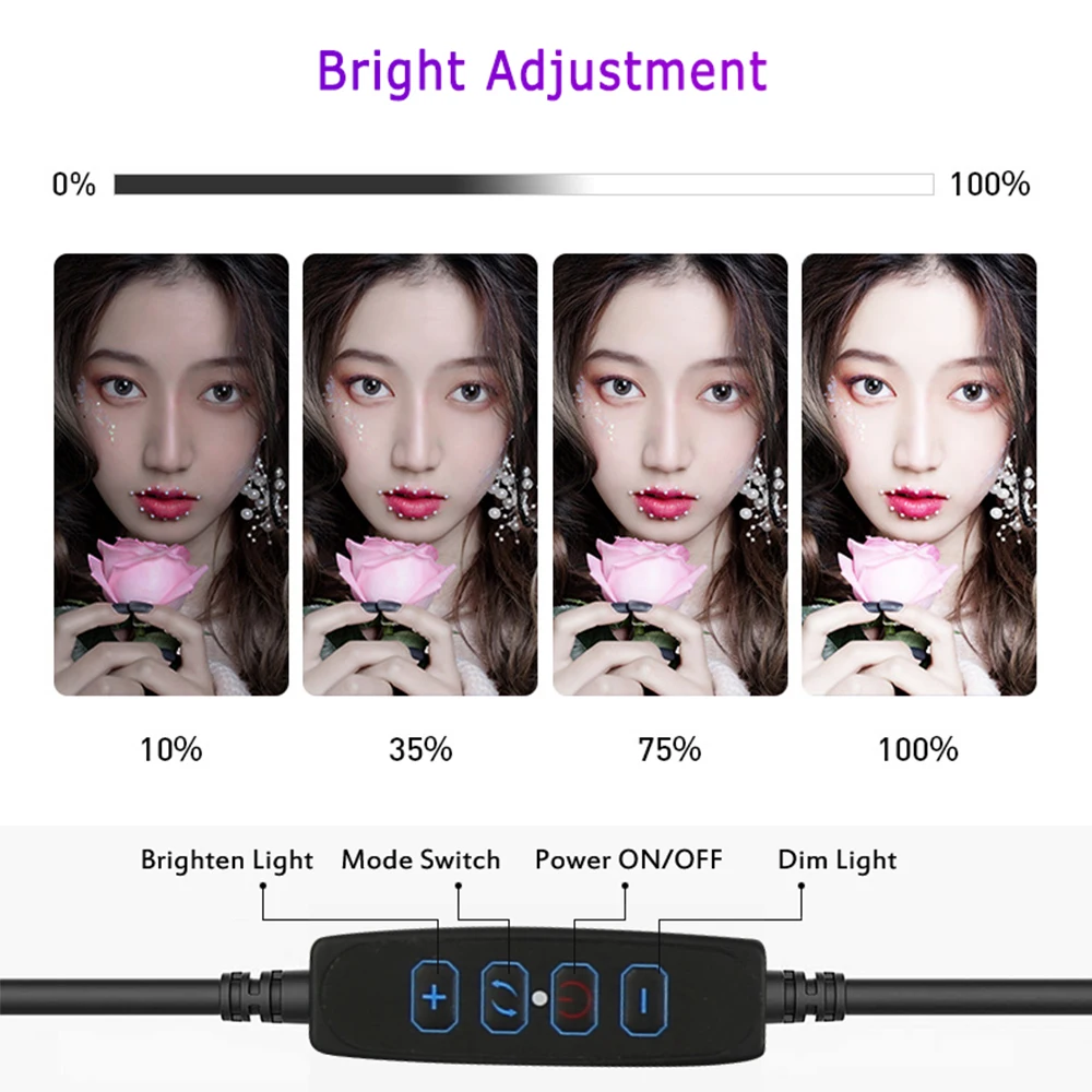 LED 조명 조리개 효과 하트 모양 조도 조절 하트 모양 필 라이트, 하트 모양 필 라이트, 셀카 링 라이트, 6 인치