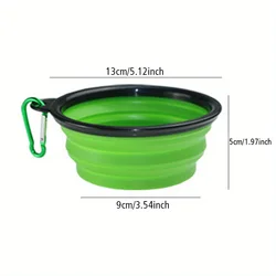 Portable Silicone Dog Travel Bowl with Lip (Green)