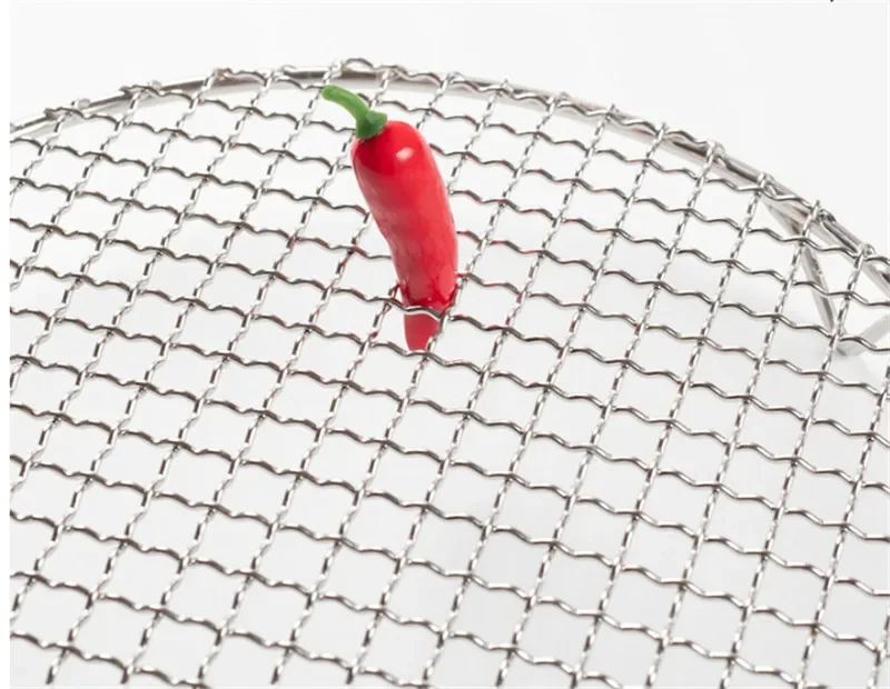 304 stainless steel round barbecue BBQ grill net meshes racks grid round grate Steam net Camping Hiking Outdoor Mesh Wire Net smoker accessories grill replacement parts