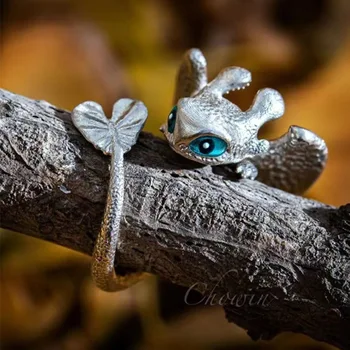 2024 New Gothic Punk Dragon Ring Men Retro Animal Adjustable Finger Rings for Women Personality Magical Cool Jewelry Gifts 1
