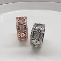 Stainless Steel Gear Wheel Style Ring CZ Zircon Rotating Relieve Stress Artifact Circle For Men Women Unisex-Adult Ring Jewelry 2