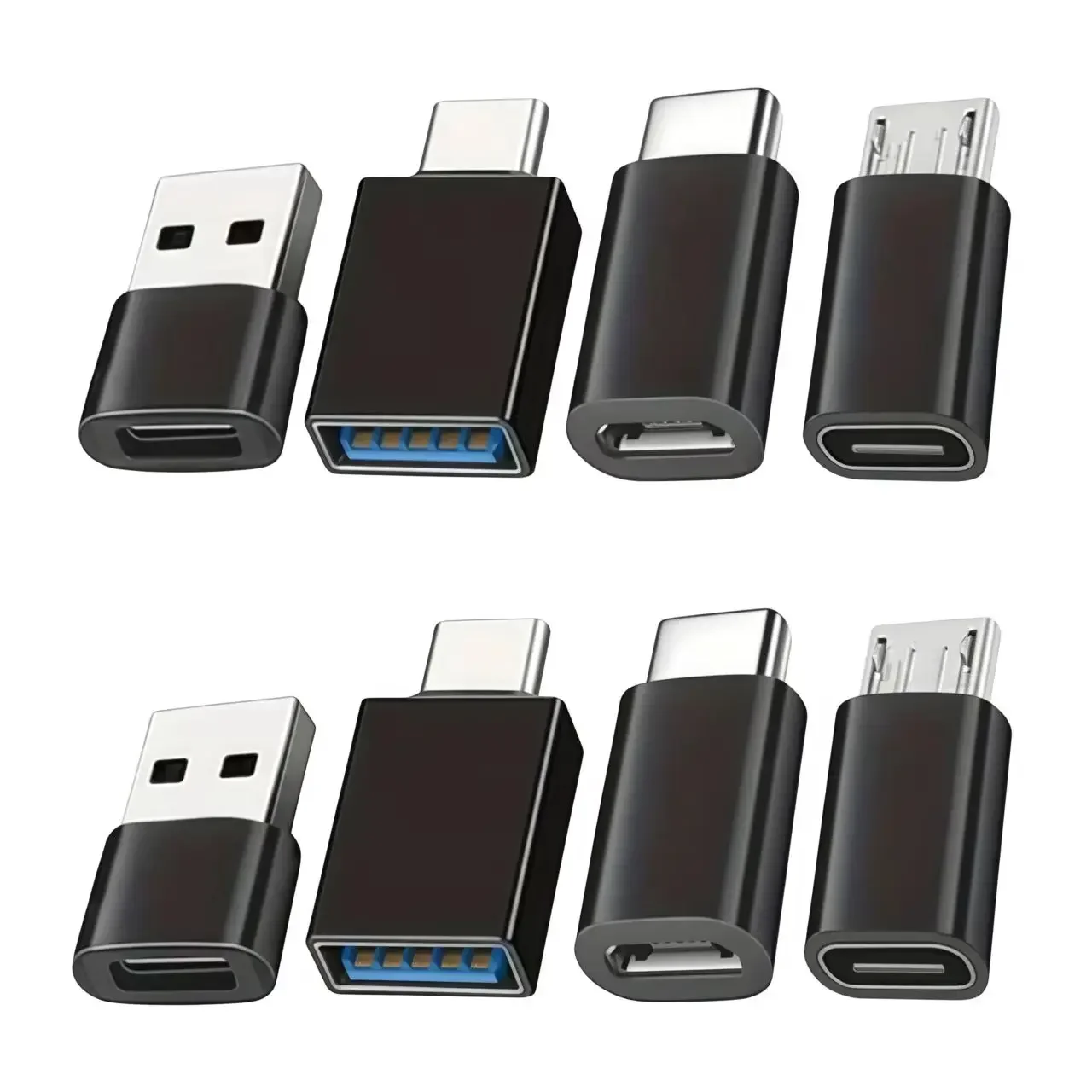 Conjunto de adaptadores USB para USB-C, USB C para USB 3.0 OTG, Micro USB para USB C - adequado para MacBook Pro, Samsung Galaxy, smartphones, laptops.