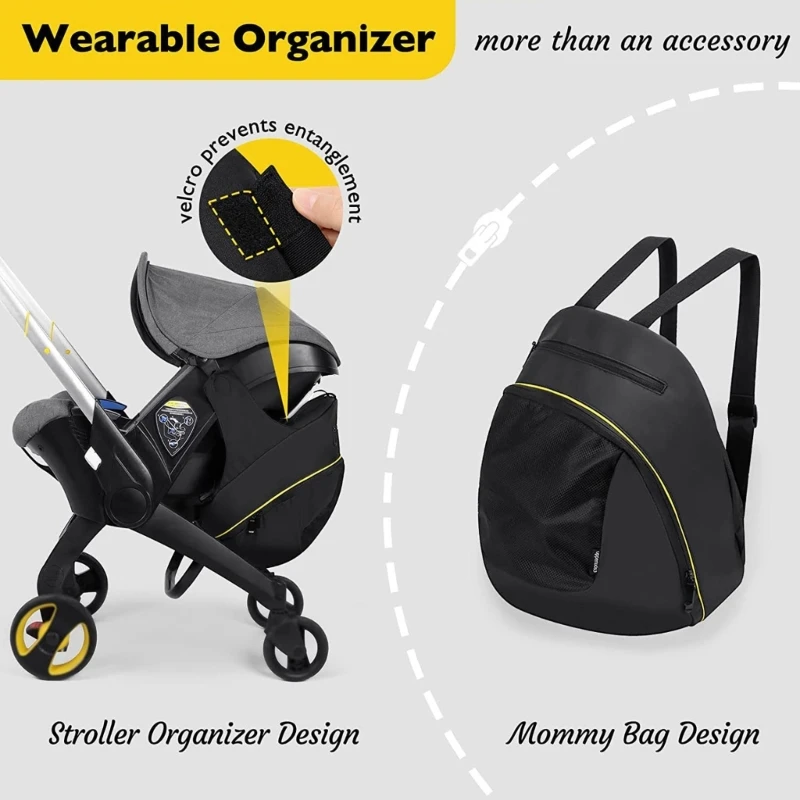Convenient Baby Strollers Storage Bag Fashionable Mom Backpack Shoulder Bag Water Resistant for Foofoo Strollers