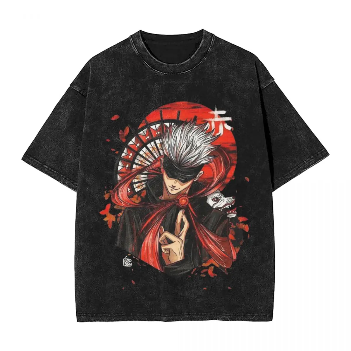 

Ultimate King Of Curses woman Men Washed T-Shirt Japanese Anime Hot stamping Print Tees,Harajuku Cotton Tshirt