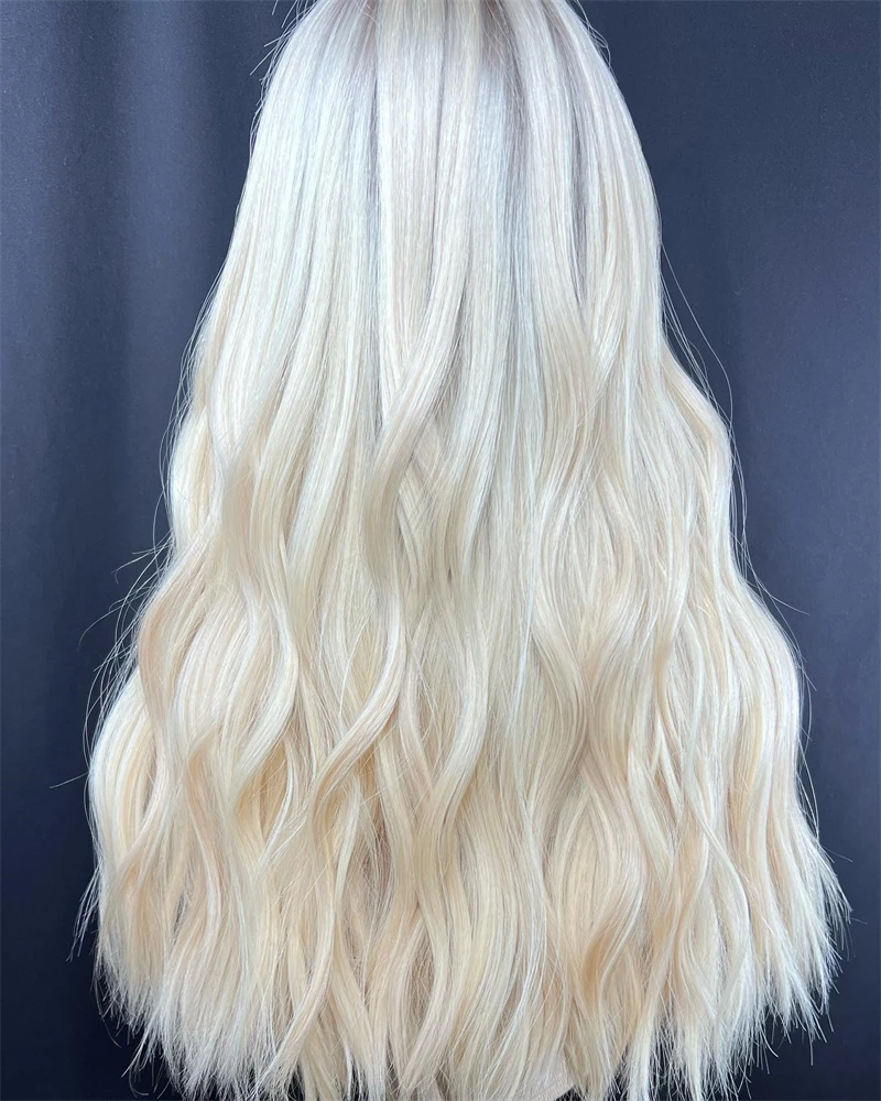 Natural curly Lace Frontal Wig Synthetic mix Real Human Hair Wigs Small Large Cap Middle Part Lace Wig Women Men