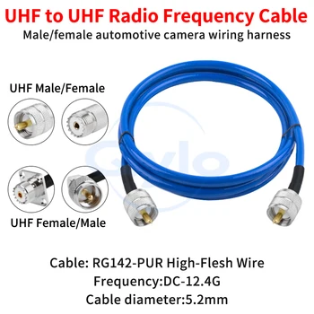 Cavo di Test RF UHF a UHF Flessibile RG142 Blu, Cavo RF RG142-PUR ad Alta Flessibilità, Cavo UHF-UHF (1 pz)