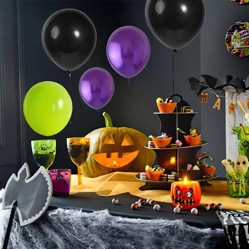 

88pcs Black Purple Green Balloon Arch Elegant Halloween Balloons Pack Multifunctional Decorative Centerpiece For Parties Events