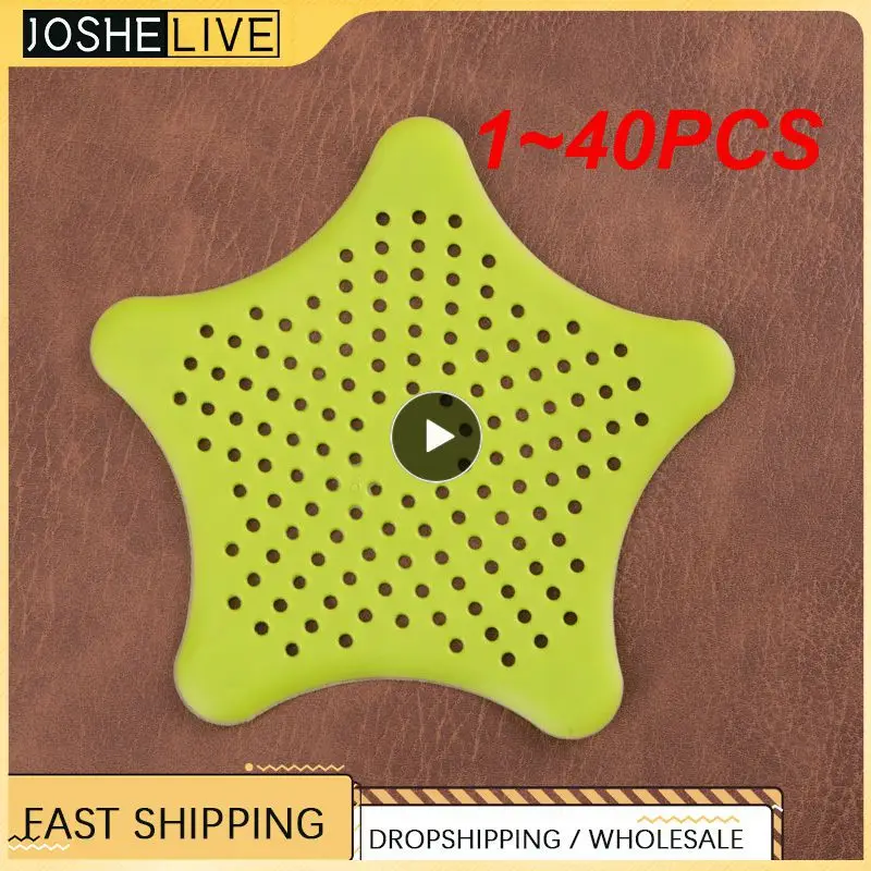 

1~40PCS Kitchen Sink Strainers Five-pointed Star PVC Filter Sewer Sink Waste Strainer Drain Catcher Cover Kitchen Sink