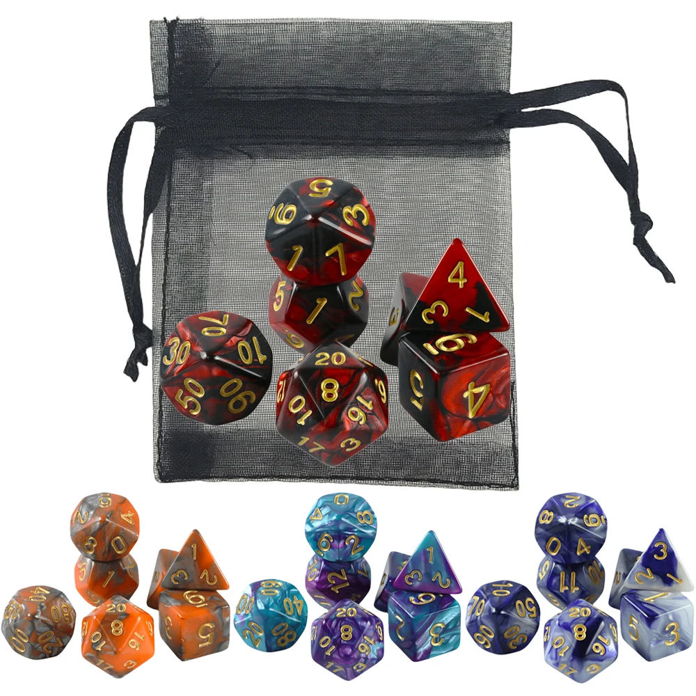7pcs dnd polyhedral dice double color dice with a bag for board game dnd rpg role playing game accessories 1 7pcs DND Polyhedral Dice Double-color Dice with A Bag for Board Game DND RPG Role Playing Game Accessories 1