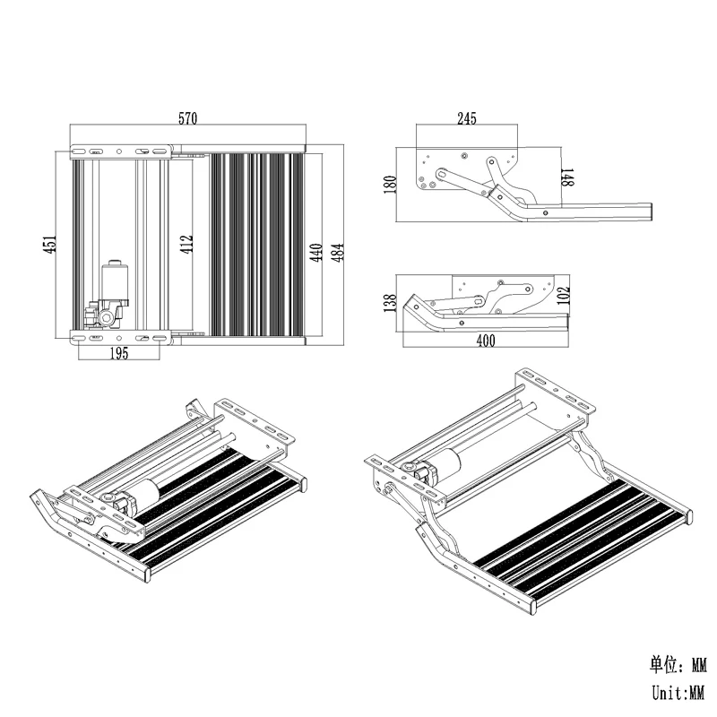 TYTXRV Caravan RV Step Aluminum Electric/Manual Pull Out Folding Singe Ladder rv step ladder