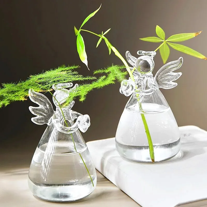 Hydroponic Vase Glass Hydroponic Vase Suitable for Wedding Decorations Angel Hydroponic Vase Floral Decorations Flower Arrangement Vessels