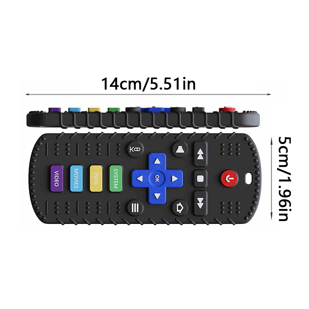 Children's Silicone Remote Control Teether Baby Oral Appetite Period Soothing Remote Control Teething Bite Gum Anti-Eating Toys