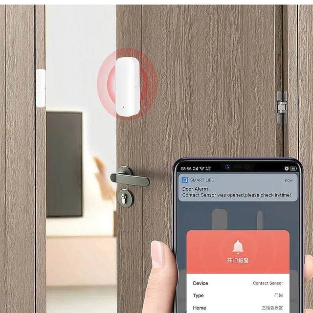 Zigbee3.0 Tuya Window Door Sensor Smart Home Security Protection Alarm System Door Open/Closed Detectors Work with Alexa Google 3
