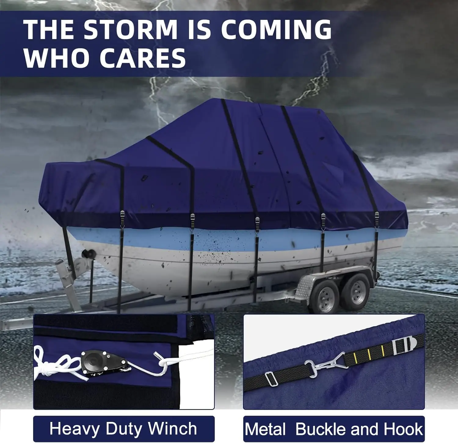 Waterproof T Top Hard Top Boat Cover, Center Console Boat Cover