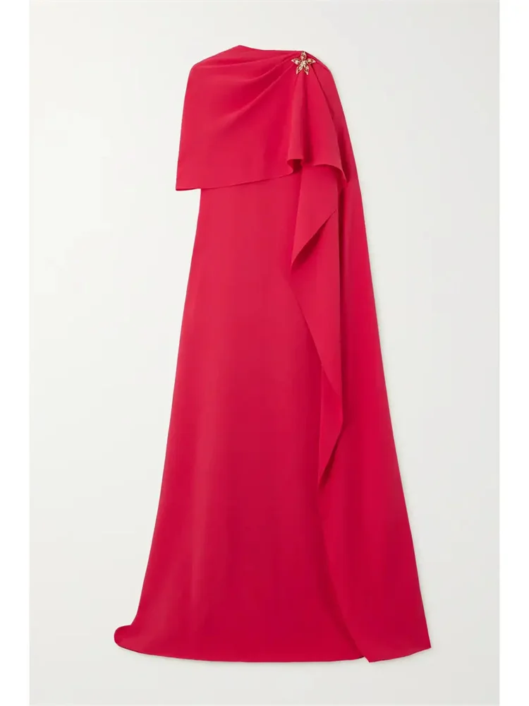 New Product O Neck Bodice Chiffon Mermaid Evening Dress Elegant Open Back Zipper Floor Length Detachable Shawl Gowns for Women