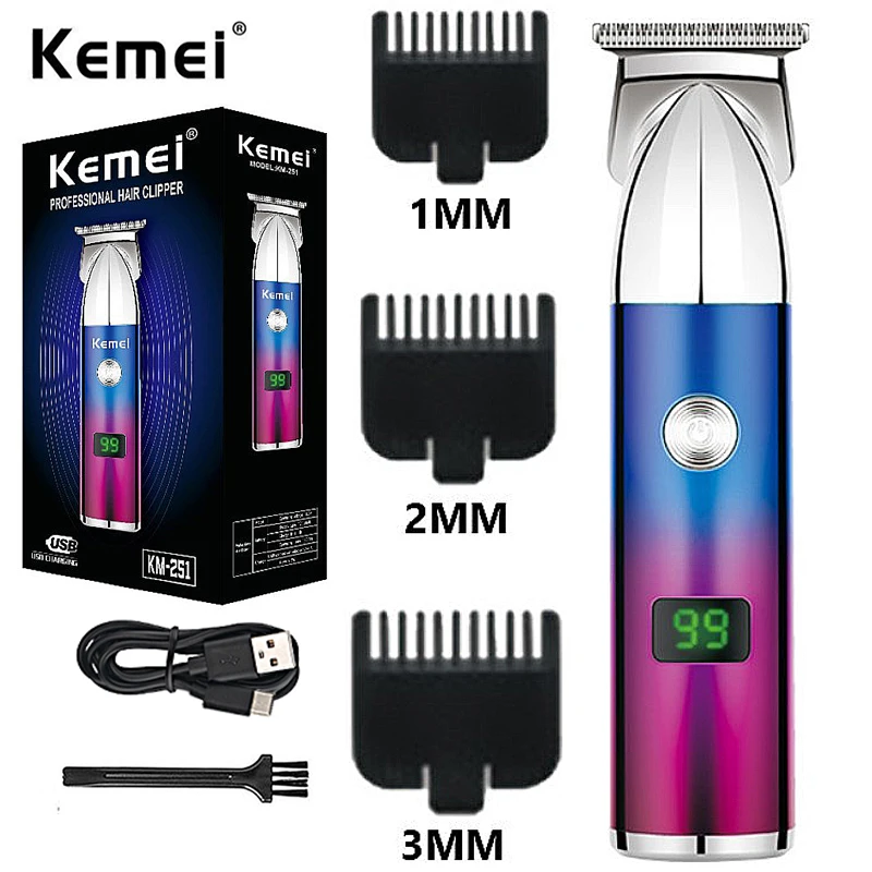 

Kemei KM-251Professional Hair Clipper for Men LCD Digital Electric Trimmer Haircut Shaving Machine Cutting Barber Clippers Razor