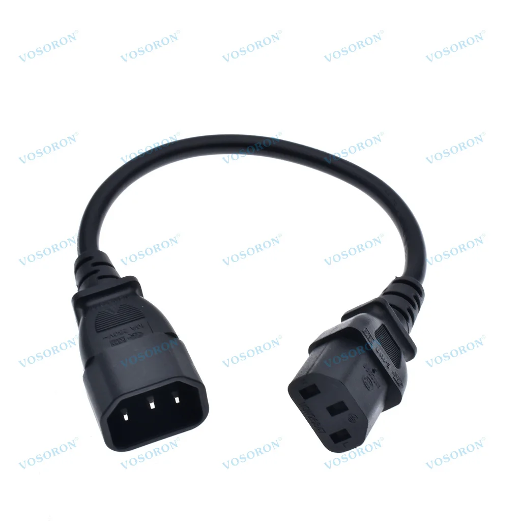 1개 IEC 320 C14에서 C13로 연장 케이블 PDU UPS PC 컴퓨터용 10A 250V 남성 플러그에서 여성 소켓 AC 전원 코드 0.3M/0.6M/1M/2M