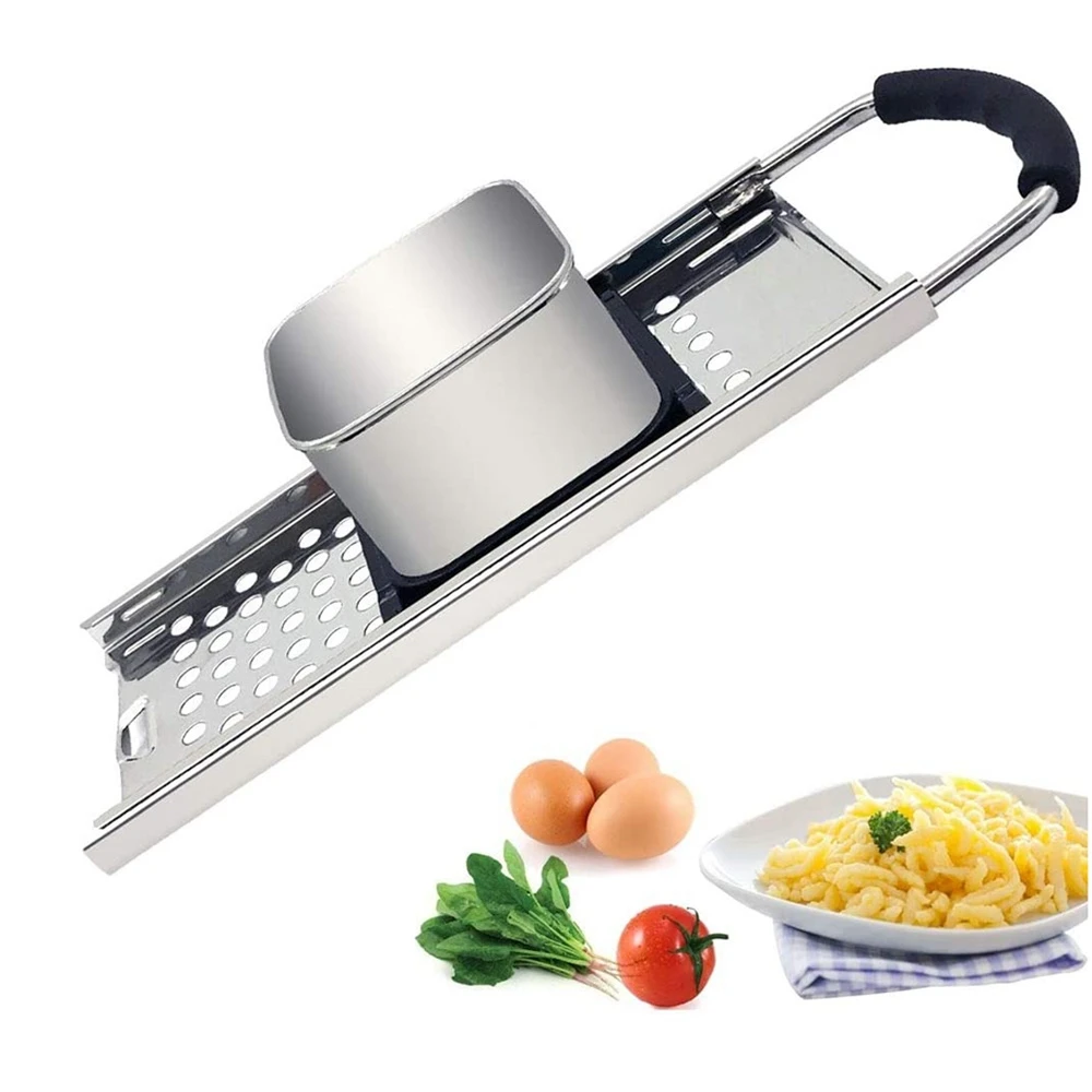Stainless Steel Spaetzle Maker with Comfort Rubber Grip Handle for Dumpling Noodle