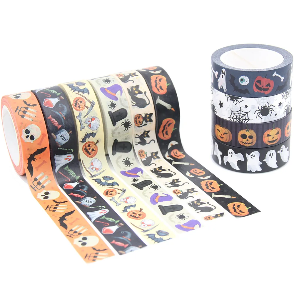 Halloween Washi Tape pumpkin Skeleton skull bat calendar DIY Scrapbooking Paper Photo Album Adhesive Masking Tape 1PC adhesive tape washi tape adhesive tapes masking tape decorative tape decoration tape collage tape