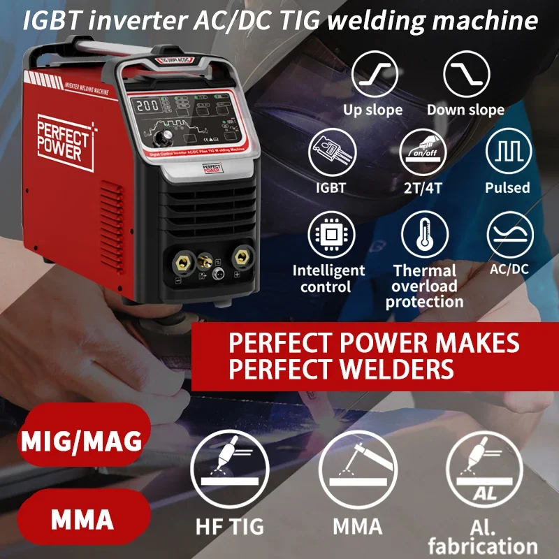 PERFECT POWER IGBT Tig Welder Ac Dc Inverter Welder Digital Aluminum Weldimg Machine Tig Welders Welding Machine TIG 250PI 5