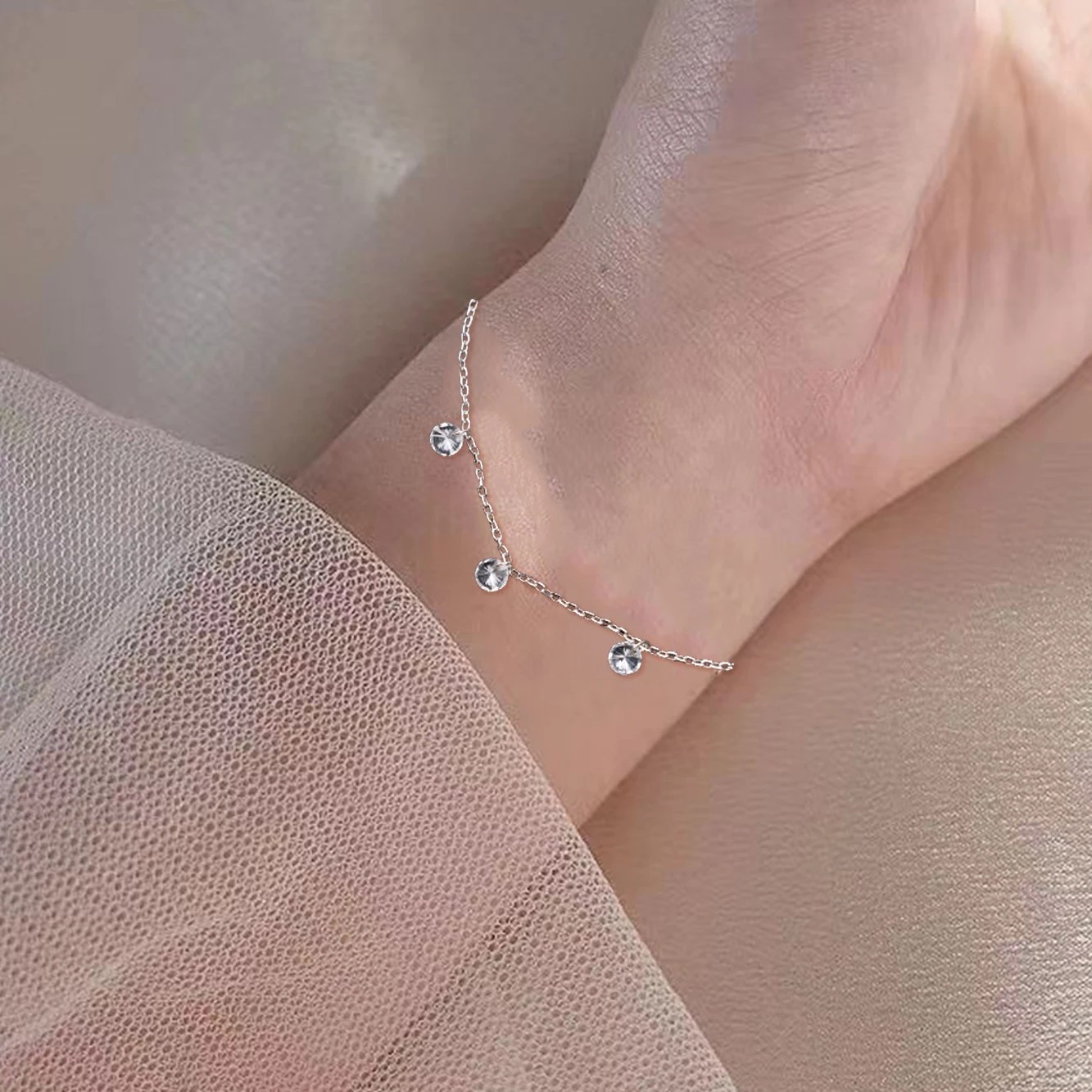 

DURO S925 Sterling Silver Women's Bracelet Decorated With Broken Diamonds, A Gift For Lovers, Attending Weddings, And Giving Gif