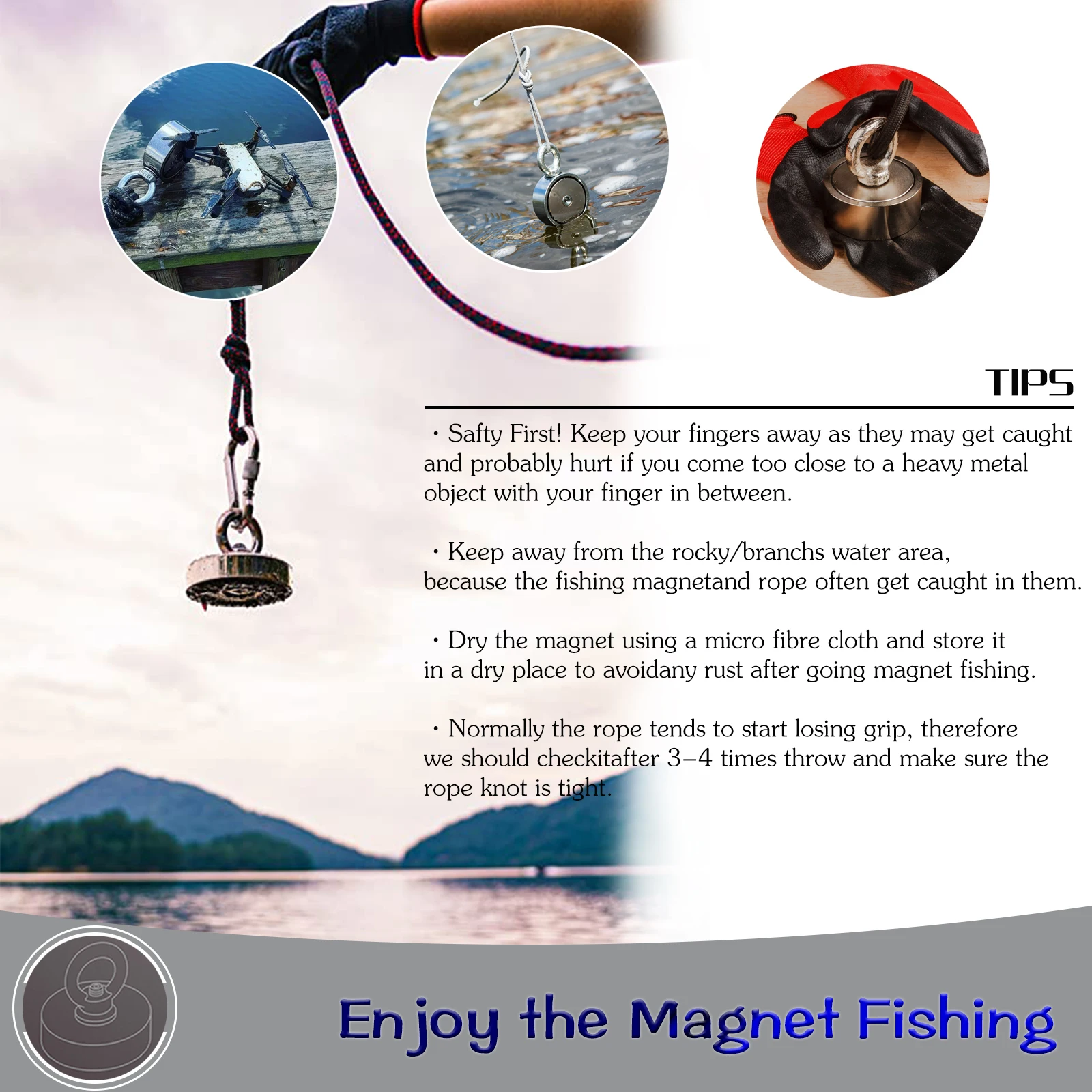 Double Side 160KG*2 Vertical N52 Magnet Strong Fishing Magnets D60mm Rare  Earth for River Iron Search