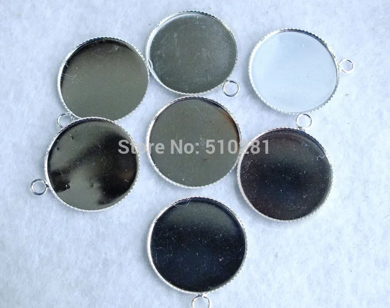 

200PCS 25MM Silver Round Zinc Alloy Cameo Cabochon Base Setting Pendants,Nickle and Lead free;fit 25mm cabochon