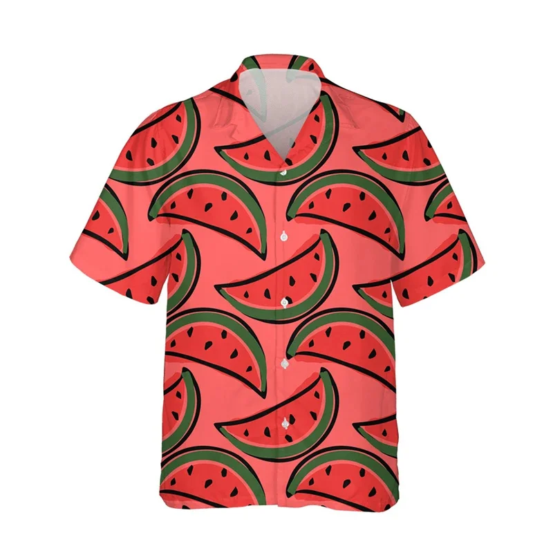 

Summer Hawaiian Harajuku 3D Fruit Watermelon Printed Shirts For Men Children Funny Streetwear Short Shirts Fashion Clothes Shirt