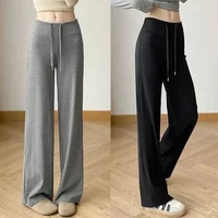 Hot Sale Classic Daily Women Sweatpants Lady Solid Color High Waist Trousers Female Casual Baggy Straight Leg Pants - Image 5