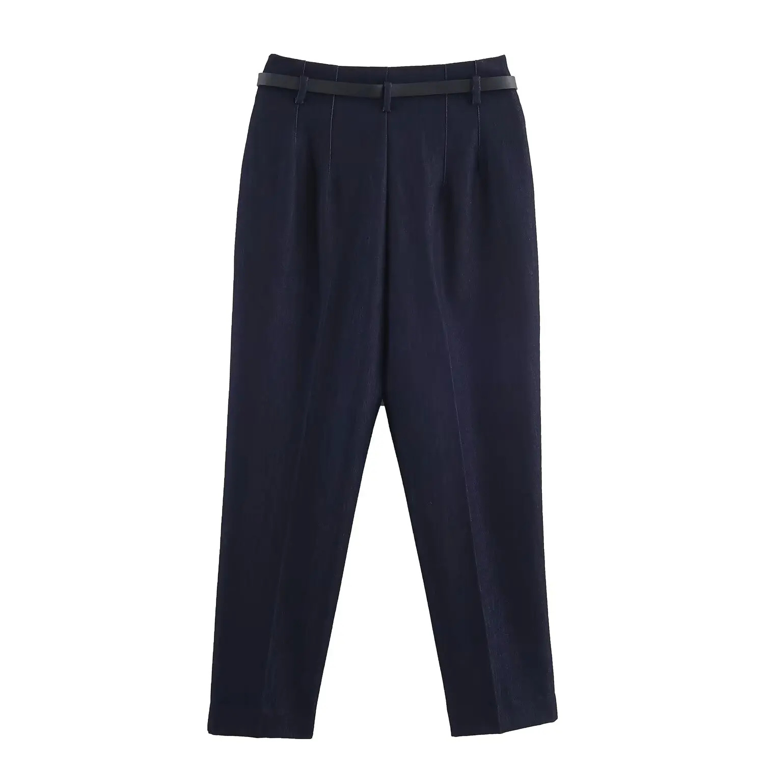 Women's High Waist With Belt Straight Leg Pants Lady Blazer Pants Female Elegant Temperament Solid Casual Trousers Streetwear