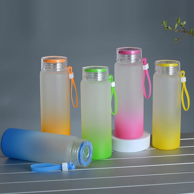 1PC 500ML,1000ML Fashion Modern Design Glass Sport Water Bottle