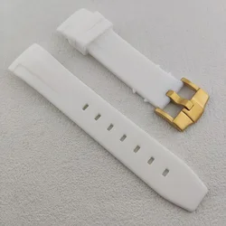 Premium Rubber Watch Strap 22mm Replacement Bracelet - Durable and Comfortable Watch Accessory - 22mm wide (White - 4)