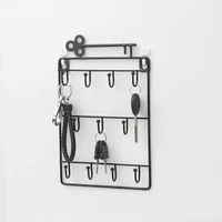 Modern Style Iron Wall Mounted 11 Hangers Hooks Key Holder Coat Hat Storage Rack Practical Cloth / Keys Hooks 2