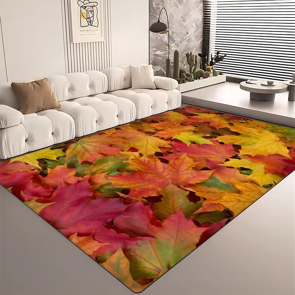 

Maple leaves Floor Mat Bathroom Mat Anti-slip Absorb Water Long Strip Cushion Bedroon Mat Welcome Doormat