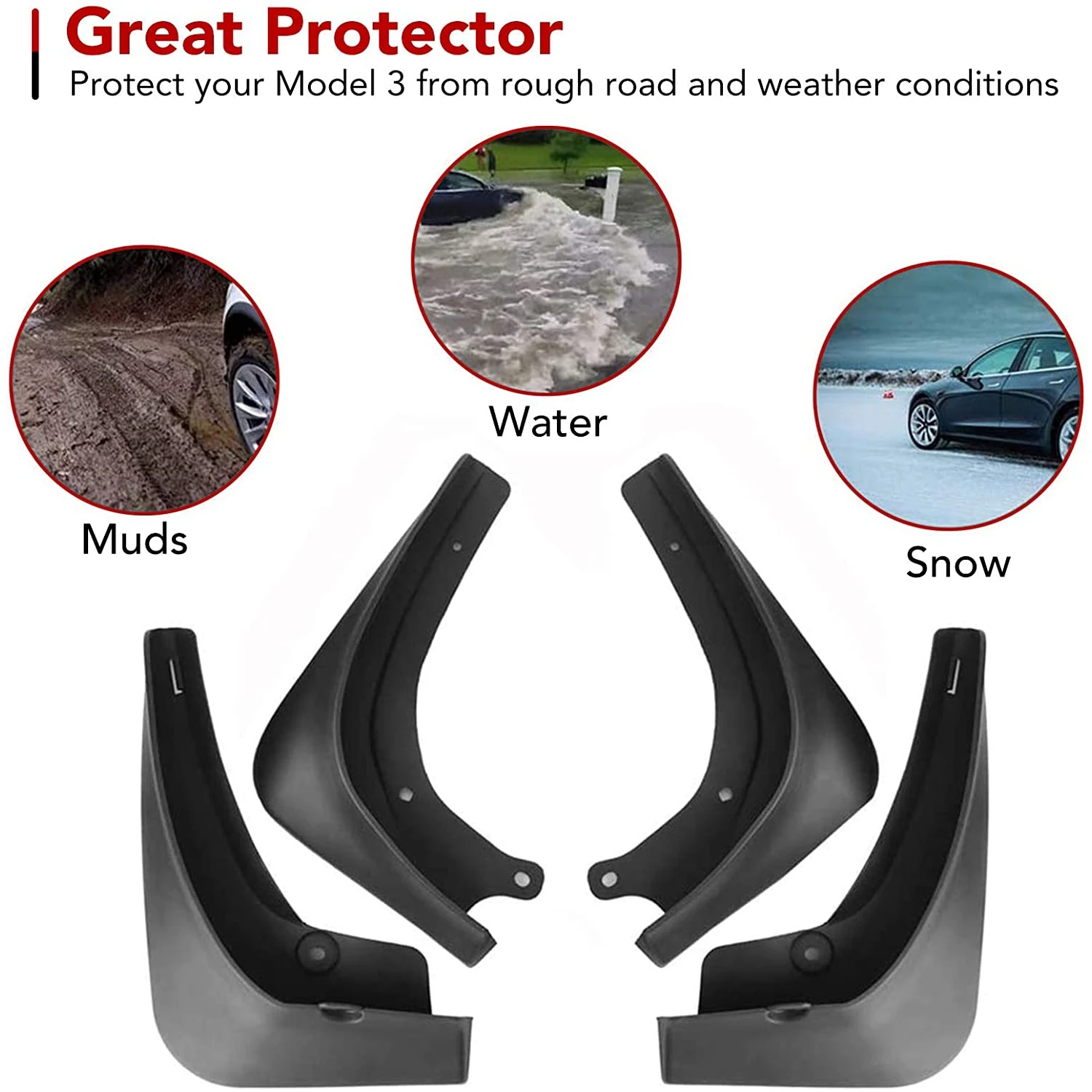 Mud Flaps for Tesla Model 3+ Highland 2024 Model Y 2021 2022 2023 Mudflaps  Splash Guards Mudguards Front Rear Fender Protector - AliExpress