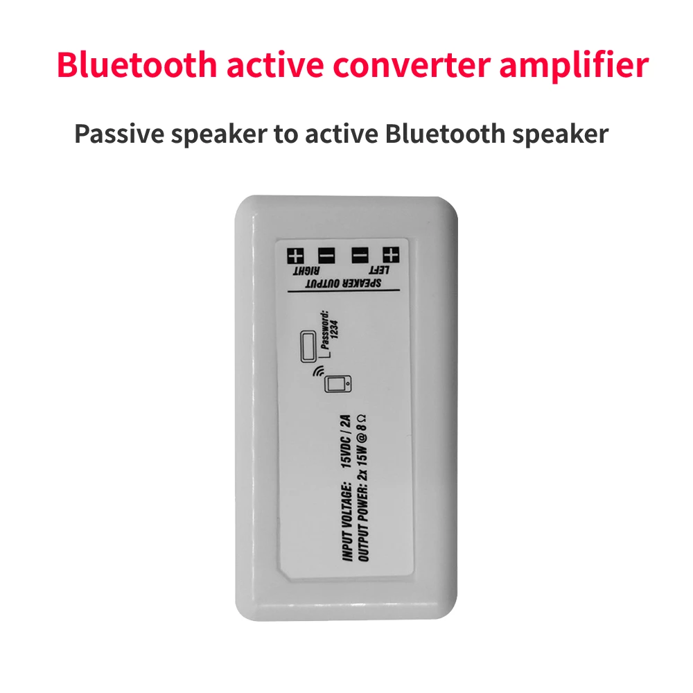 Portable Mini Bluetooth Amplifier Active Converter 2*15W for Home Theater Background Sound System Audio Stereo Ceiling Speakers 1pcs asm90 digital domestic modulator av optional modulator vhf uhf pal standard portable converter for eu 100‑240v