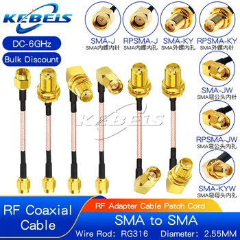 RG316 Cable SMA To SMA Male Plug & Female Jack Nut Bulkhead RPSMA Male Female Connector Extension WIRE RF Coaxial Jumper Pigtail 1
