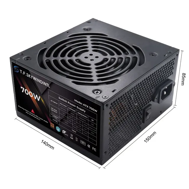 T.F.SKYWINDINTL 700W 80 Plus ATX Computer Power Supply 90-264V PC Source For Gaming Case Desktop 6