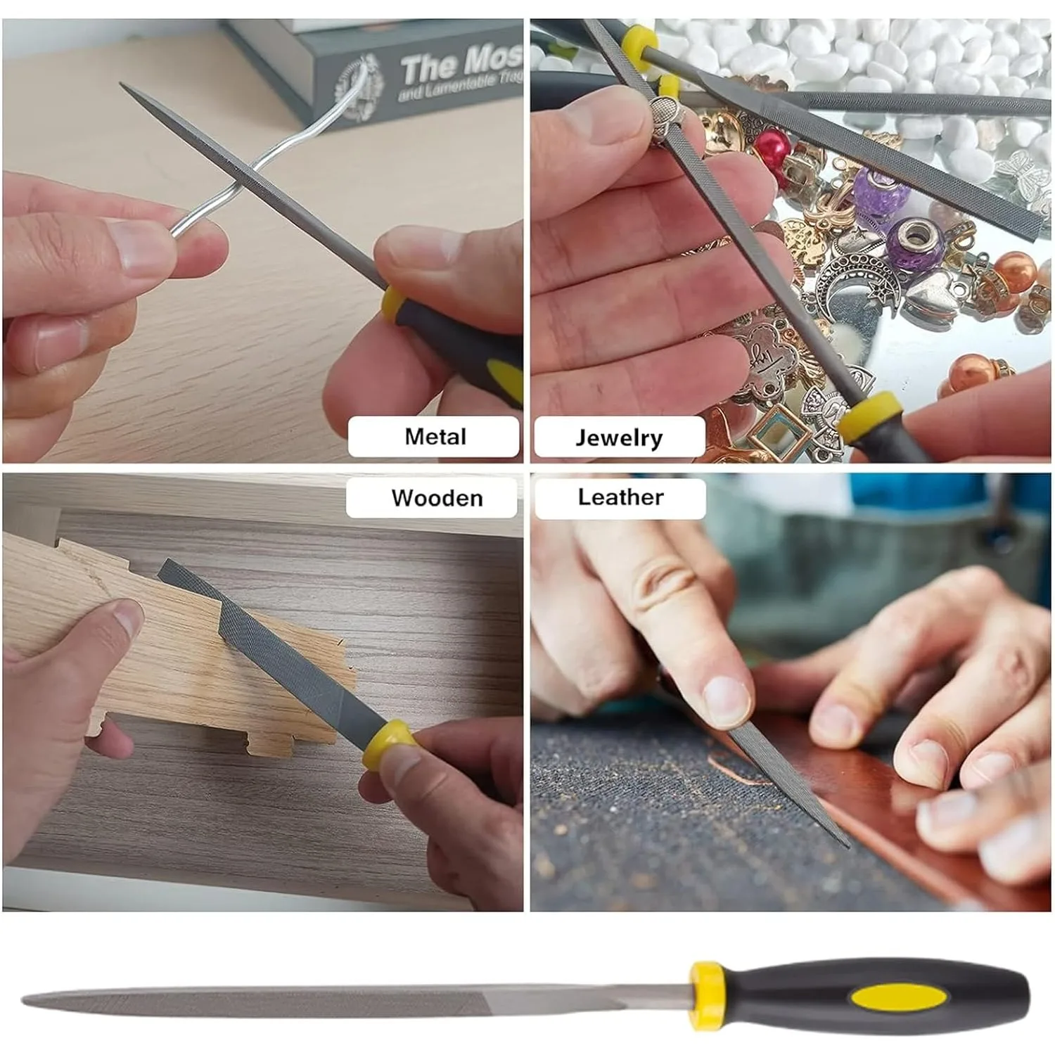 Steel file set 5Pcs alloy steel precision round half-round flat square triangular hand files