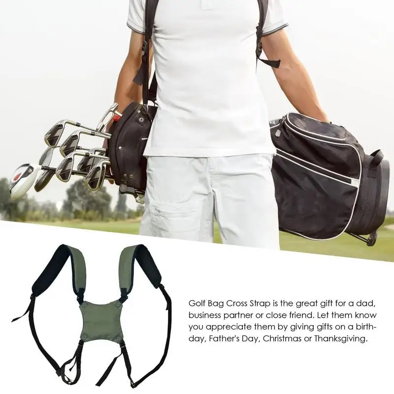 Golf Bag Strap Adjustable Golf Bag Carry Strap Double Shoulder Strap Backpack Strap Padded Bag Strap Universal Replacement