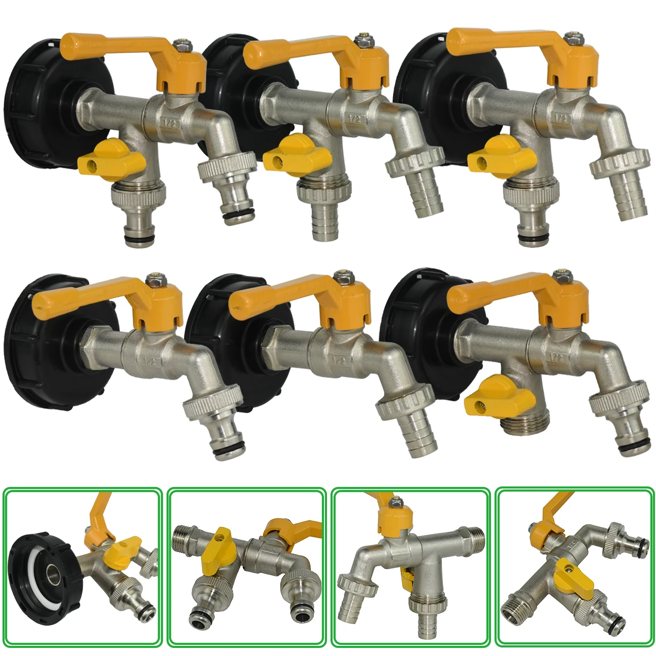 S60 Filettatura Grossa Ibc Tank Tap Connecter 16Mm 1/2 ''3/4'' Adattatore Di Accoppiamento Dell'Acqua Rubinetto Di Ricambio Raccordo Per Valvola Domes