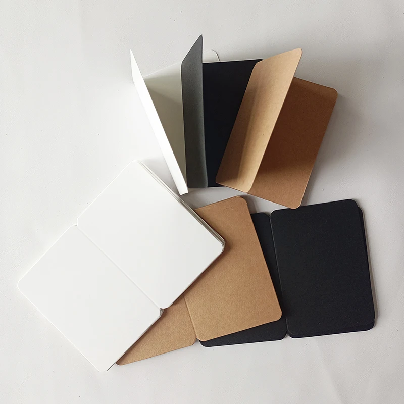 10Pcs Blank Cards 10x14cm Foldable Invitations for Wedding Guest Business Birthday Party DIY Kraft Paper Tags Gift Listing Card