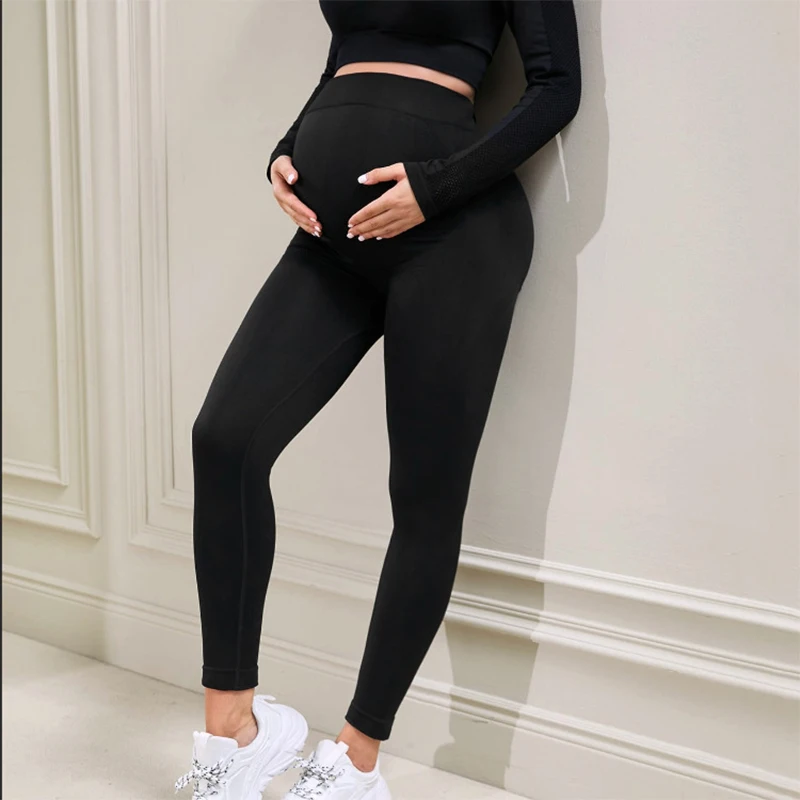 New Pregnant Women's High Waist Hip Lift Slim Fit Nude Feeling Peach Hip Sports Pants Soft and Comfortable Tight Yoga Pants