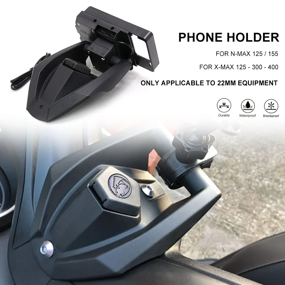 

FOR YAMAHA XMAX NMAX 125 X-MAX 300 N-MAX 155 Motorcycle GPS Phone Navigation Bracket Wireless USB Charging Port Holder Mount