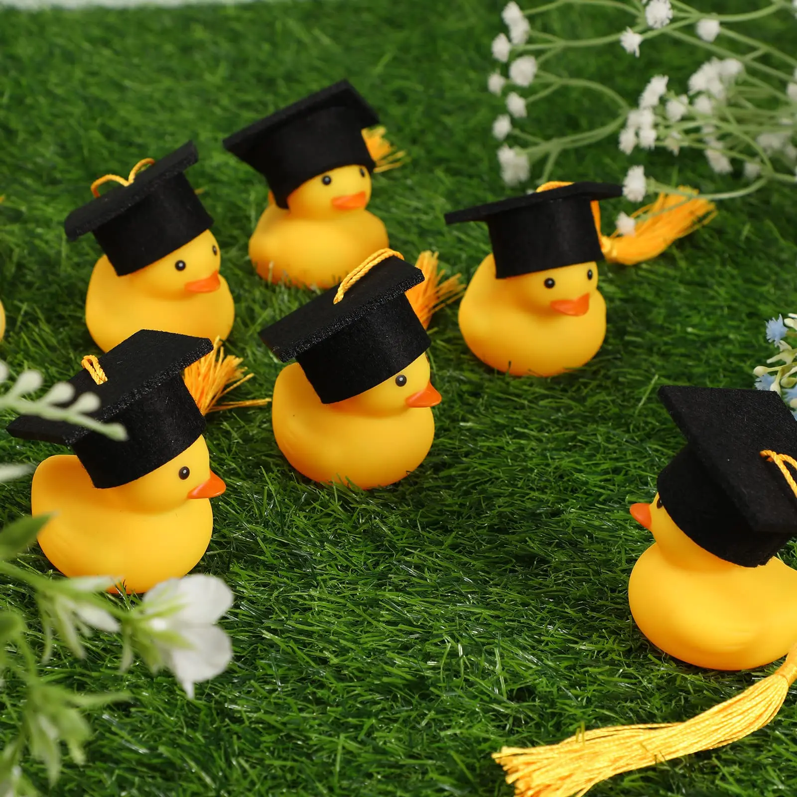 48 Pieces Graduation Rubber Ducks with Graduation Cap Graduation Party Bath Rubber Duck Graduation Cap Duck 6