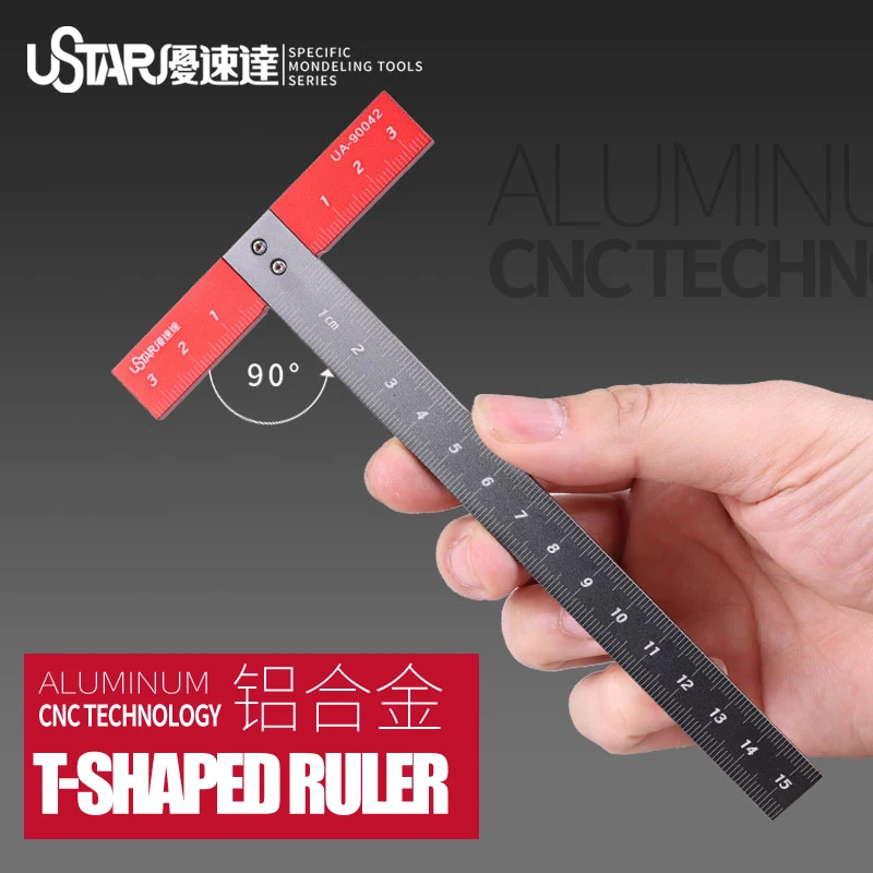 Model Tools USTAR Model Transform Cutting Scribed Line T-Square Ruler For Gundam Upgrade Tools Model Making Hobby Craft Accessory
