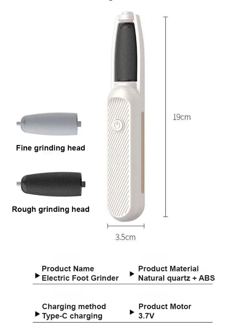 Household Portable Exfoliating Electric Foot Grinder TYPE-C Charging IPX7 Waterproof Three Level Adjustable Foot Grinder 6