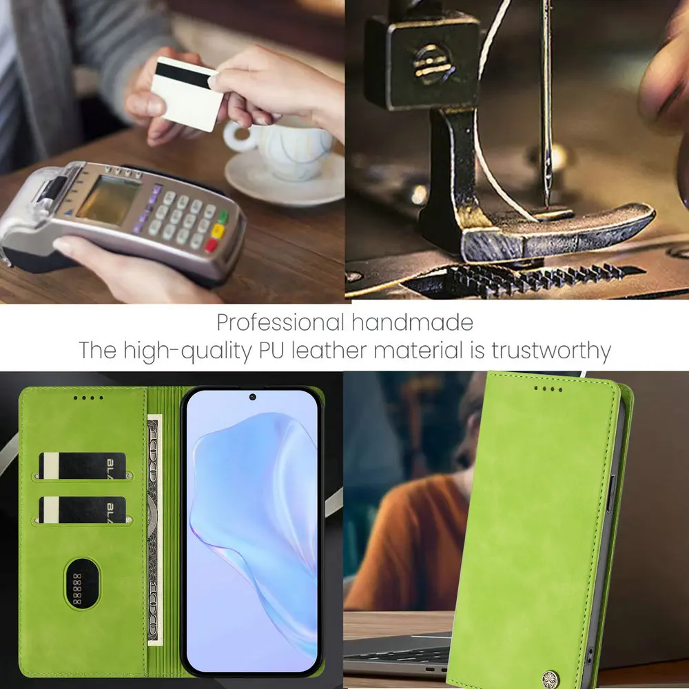 Magnetic Wallet Leather Card Holder Flip Case