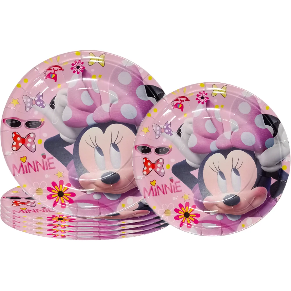 

Disney Mickey Minnie Mouse party Disposable tableware Plate set for boy girl favor party event happy birthday supplies set